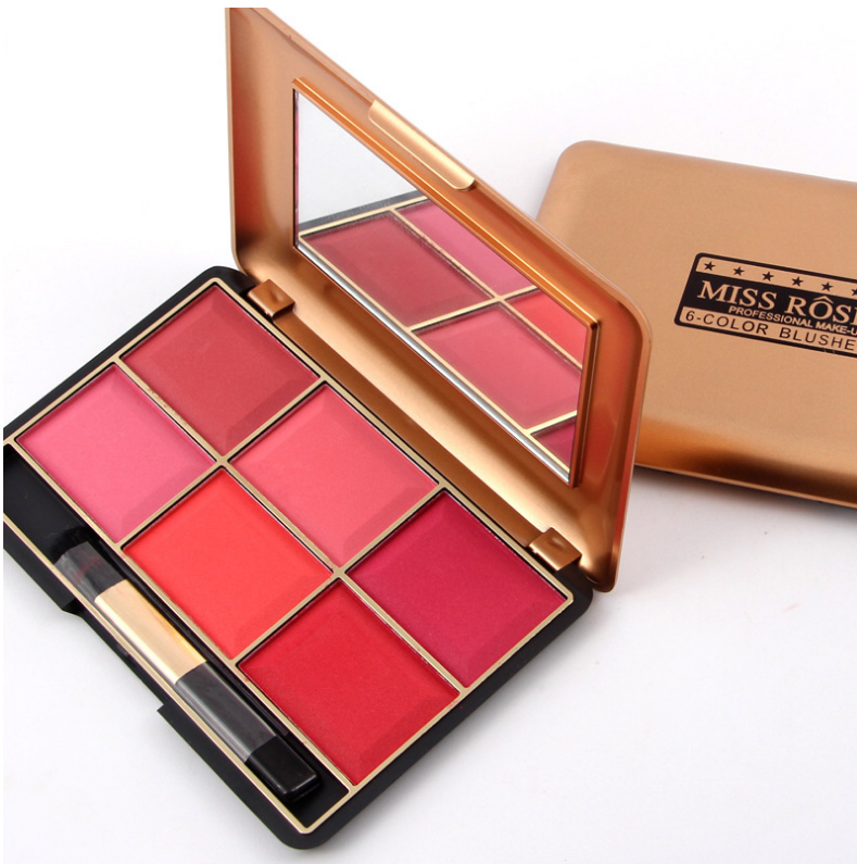 Six-color blush makeup rouge