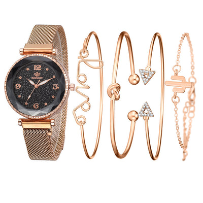 Women Watches Starry Sky Magnet Buckle Fashion Bracelet Wristwatch Roman Numeral Simple Clock Gift