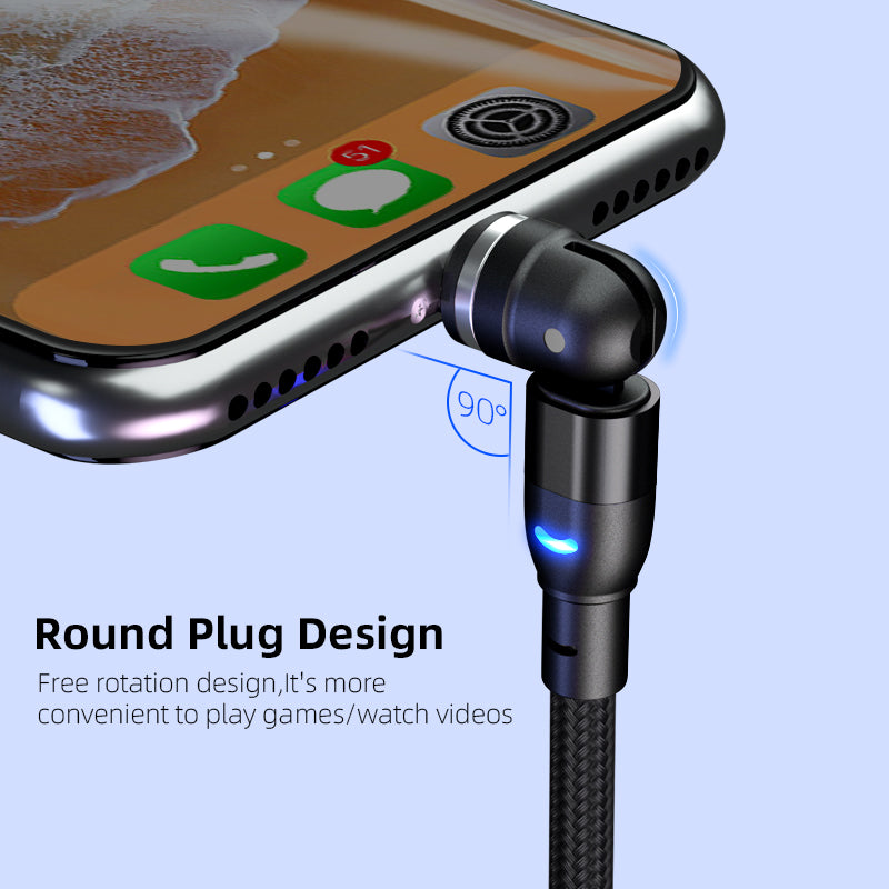 Data Cable 540 Degree Blind Suction Round Magnetic Charging Cable