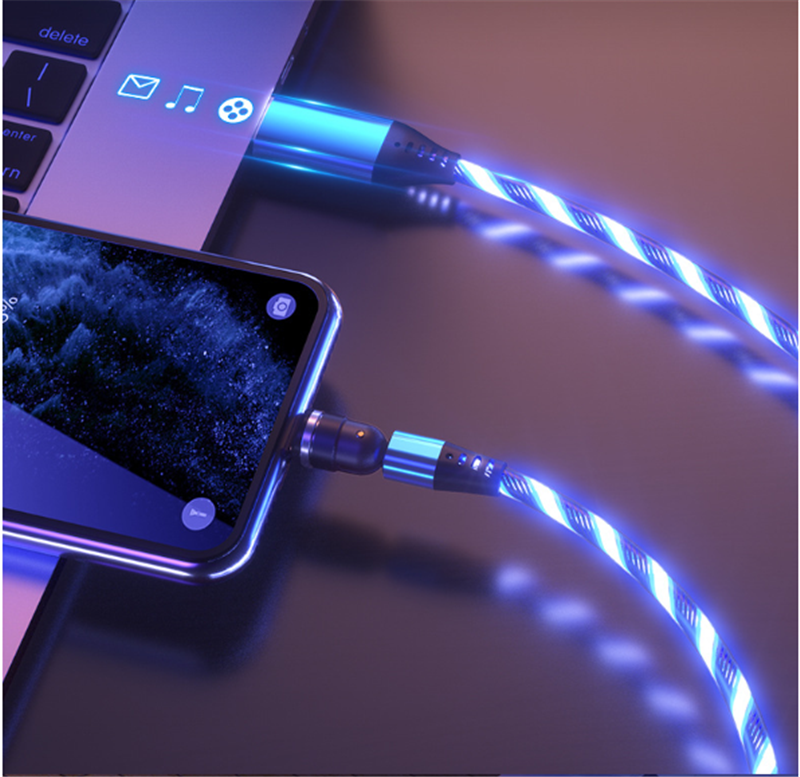 540 Rotate Luminous Magnetic Cable 3A Fast Charging