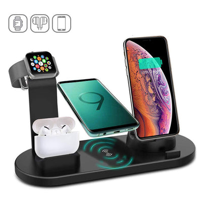 Four-in-one Mobile Phone Wireless Charger 15W Fast Charge Suitable For Mobile Phone Watch Headset Charging Base Desktop Bracket