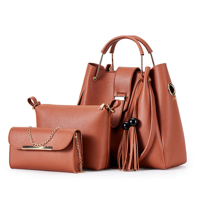 Retro Fashion Three-piece Bag With Western Style Capacity Handbag