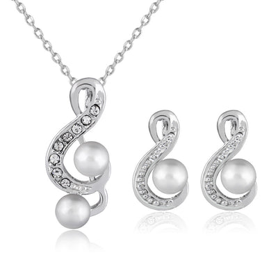 Fashion pearl two sets of simple and elegant bride wedding jewelry set Danbi jewelry