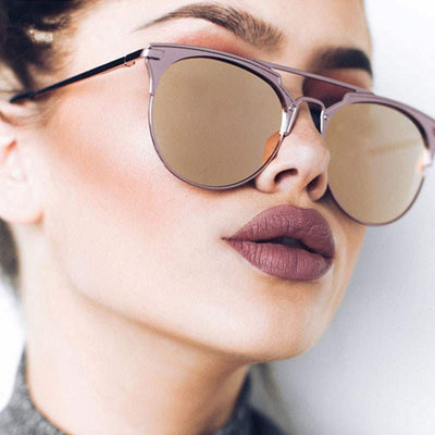 Luxury Vintage Round Sunglasses Women Brand Designer
