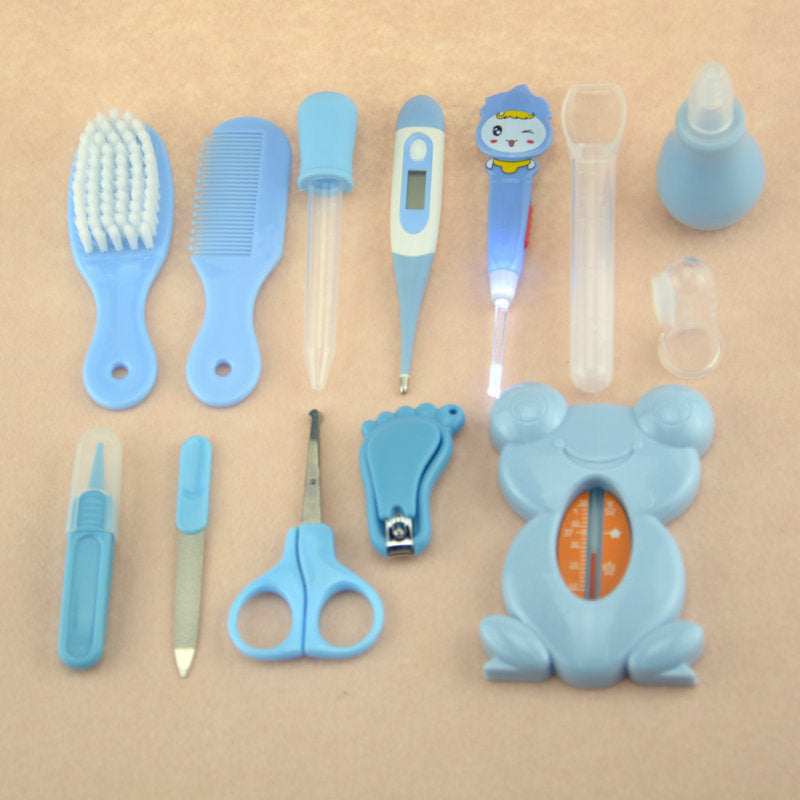 Roadfisher Newborn Baby Care Kits Nose Cleaner Feeder Earpick Tools Grooming Bag Set Nail Clipper Tooth Hair Brush Comb Scissor
