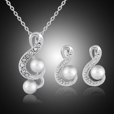 Fashion pearl two sets of simple and elegant bride wedding jewelry set Danbi jewelry
