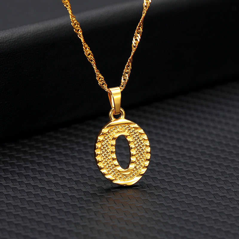 26 letters gold-plated pendant necklace