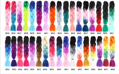 Colorful Synthetic hair Braids Ombre Braiding Hair Extensions