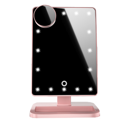 Touch Screen Makeup Mirror With 20 LED Light Bluetooth Music Speaker