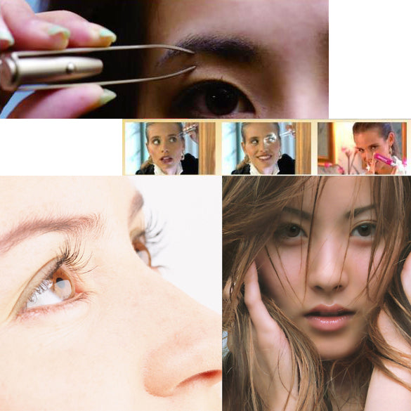 Make Up Tool LED Light Eyelash Eyebrow Hair Removal Tweezer Stainless Steel YF2021