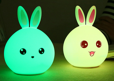 Cute Night Light Animal Rabbit Night lamps Touch Sensor SiliconE