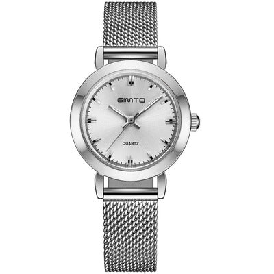 GIMTO Brand Women Quartz Silver Watch Metal Bracelet Wrist Watches