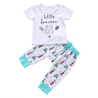 Newborn Baby Clothes Set T-shirt Tops+Pants Little Boys and Girls