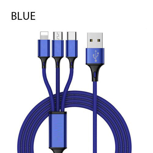 3 In 1 USB Cable For IPhone XS Max XR X 8 7 Charging Charger