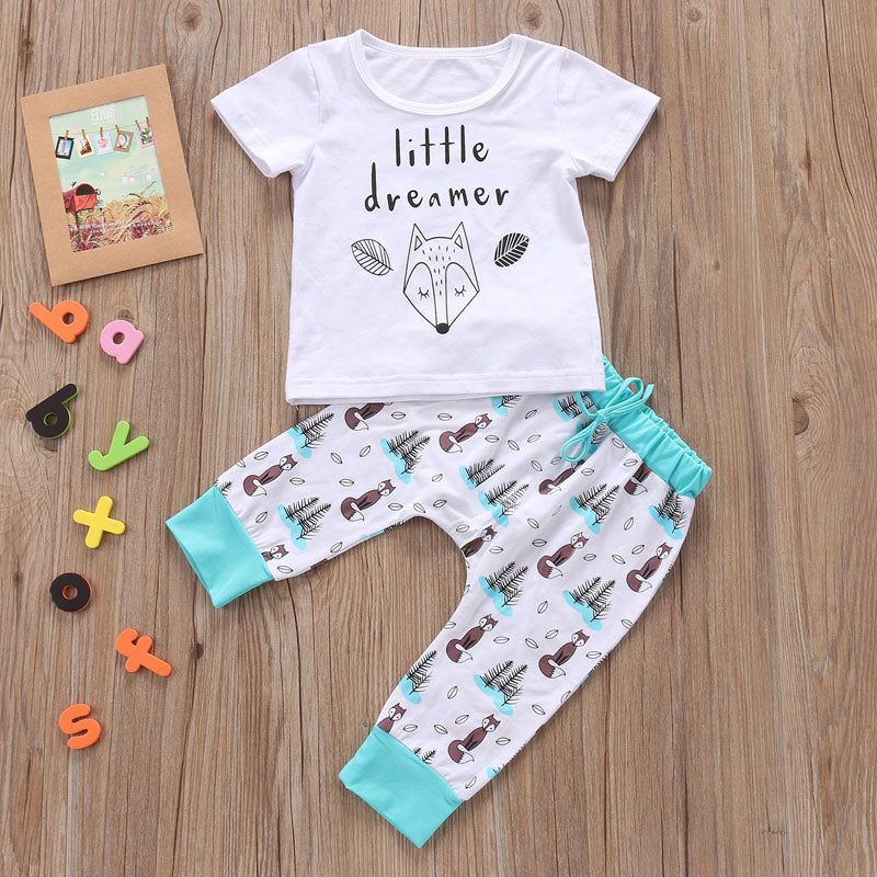 Newborn Baby Clothes Set T-shirt Tops+Pants Little Boys and Girls