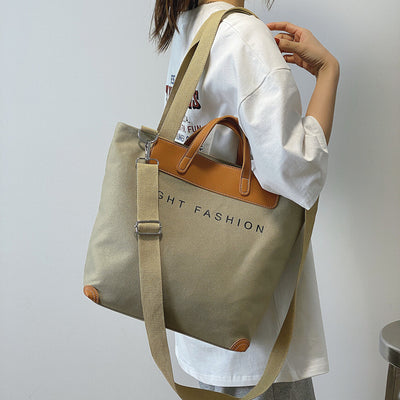 Canvas Shoulder Bag Women Ins Fashion Messenger Crossbody Bags Large Capacity Totes Handbag