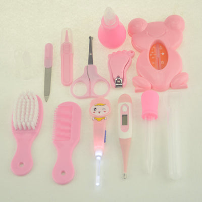 Roadfisher Newborn Baby Care Kits Nose Cleaner Feeder Earpick Tools Grooming Bag Set Nail Clipper Tooth Hair Brush Comb Scissor
