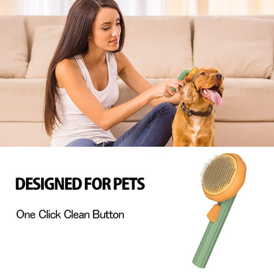 Pet Pumpkin Brush, Pet Grooming Self Cleaning Slicker Brush For Dog
