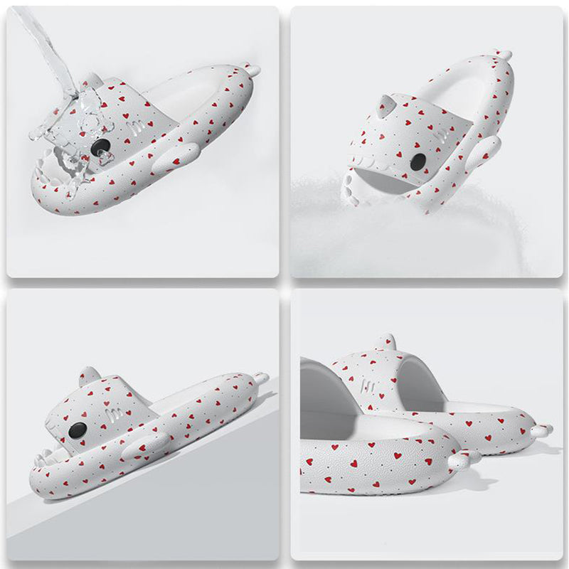 Lovers Shark Slippers Heart Print Shoes Women Men