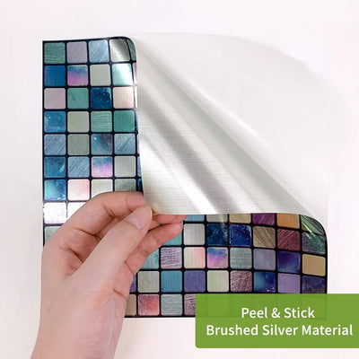 Self Adhesive Mosaic Wall Tile  3D Peel and Stick Backsplash DIY Kitchen Bathroom Home Wall Sticker Vinyl
