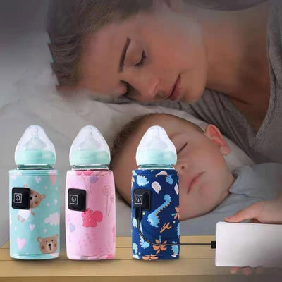 Portable USB Baby Bottle Warmer Travel Milk Warmer Infant Feeding Bottle Heated Cover Insulation Thermostat  Heater Dropshipping