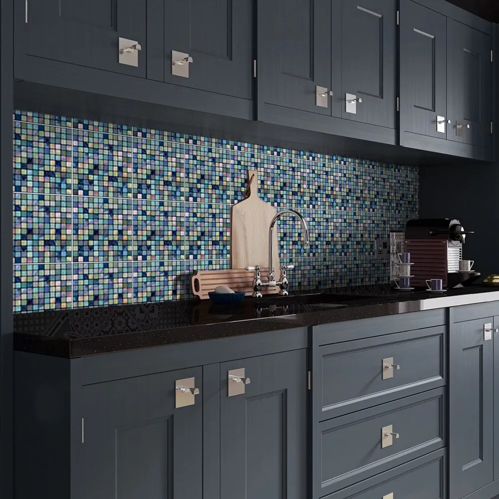 Self Adhesive Mosaic Wall Tile  3D Peel and Stick Backsplash DIY Kitchen Bathroom Home Wall Sticker Vinyl