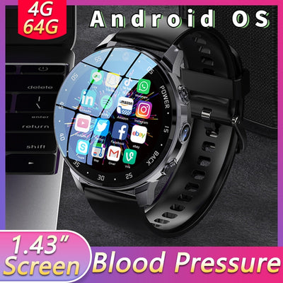 2023 New Men 4G Full Netcom Smart Watch 64G ROM GPS WIFI Positioning Video Call Chat SOS Alarm Clock Women Smartwatch Pressure