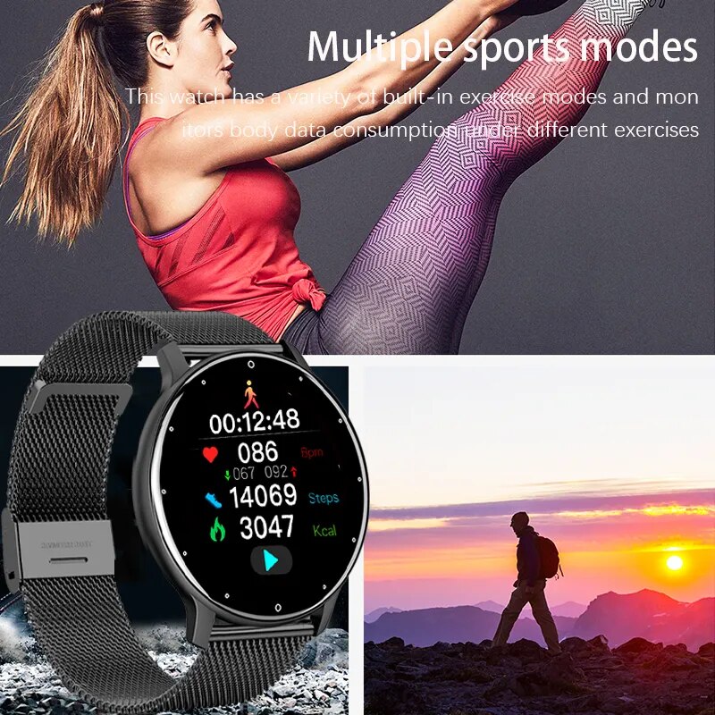 Samsung Smart Watch Full Touch Screen Sports Fitness Watch Blood Pressure Sleep Monitoring Fitness Tracker Android iOS pedometer
