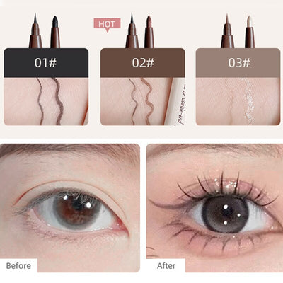 Double-ended Eyeliner 2 In 1 Brown Gel Eyeliner Pencil Ultra-slim Liquid Eye Liner Shadow Pen Smooth Gel Pen Eyes Makeup Pen