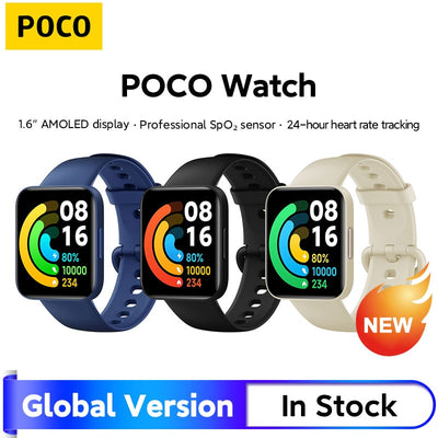 Global Version POCO Watch 1.6'' AMOLED Display 14 Days Battery GPS Always-on Watch Face Blood Oxygen Smartwatch