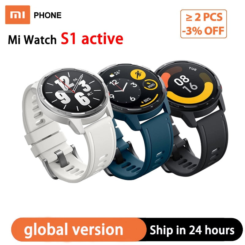 Xiaomi Watch S1 Active Global Version Smartwatch AMOLED Display 5ATM Waterproof Heart Rate Bluetooth Answer Call original Watch