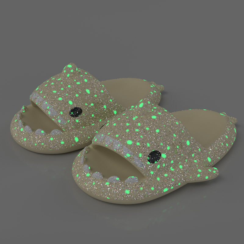 Shark Slippers With Starry Night Light Design Bathroom Slippers Couple House Shoes For Women