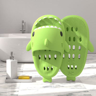 Shark Slippers With Drain Holes Shower Shoes For Women Quick