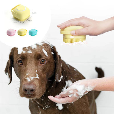 Silicone Dog Bath Massage Gloves Brush Pet Cat Bathroom Cleaning