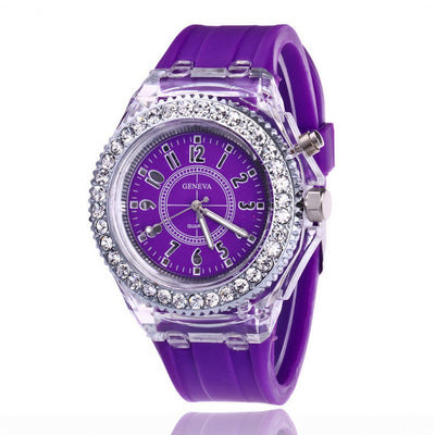 LED Luminous Watches Geneva Women Quartz Watch Women