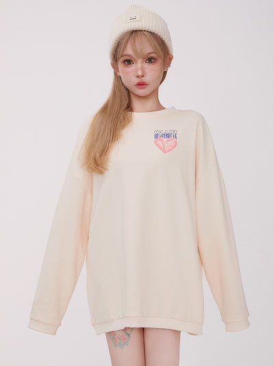 High Street Printed Long Sleeve Top Loose Pullover American Sweater Women