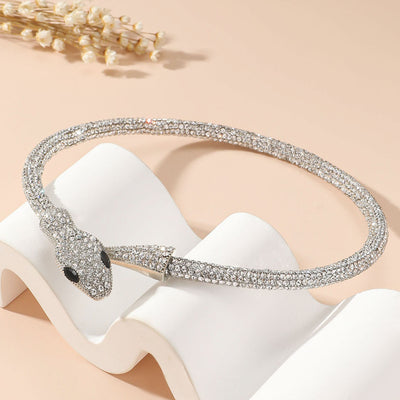 Personalized Creative Full Diamond Snake Necklace For Women