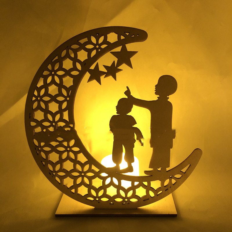 Wooden DIY Muslim Islamic Palace Decoration Gift Islamic lamp - Statnmore-7861