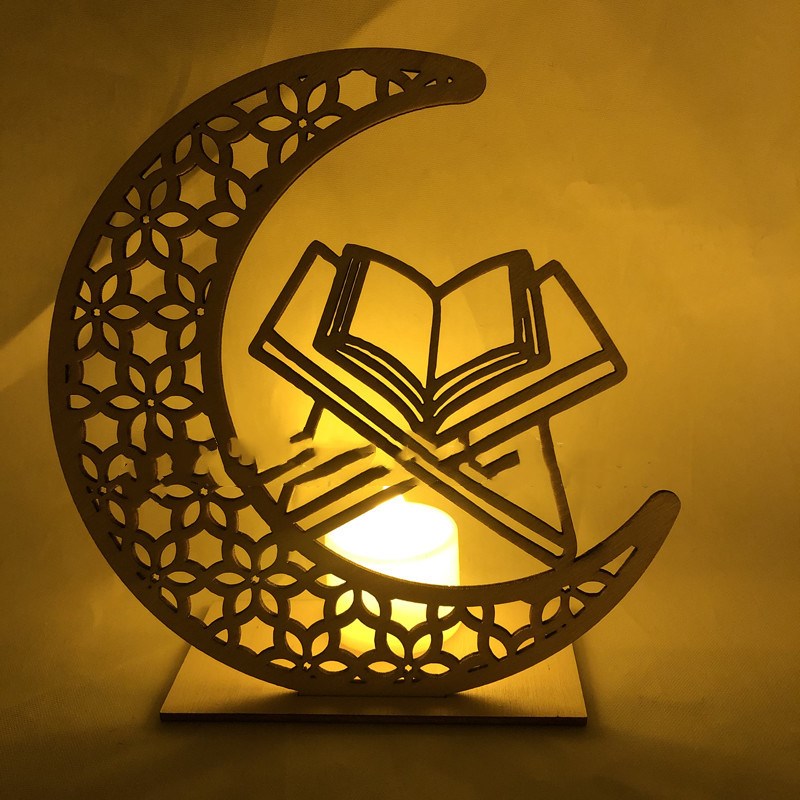 Wooden DIY Muslim Islamic Palace Decoration Gift Islamic lamp - Statnmore-7861