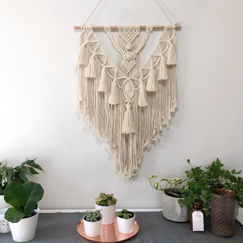 Hand-woven Pendant Macrame Wall Hanging Boho Woven Tapestry Bohemian Crafts Room Decoration Gorgeous Tapestry For Home Decor - Statnmore-7861