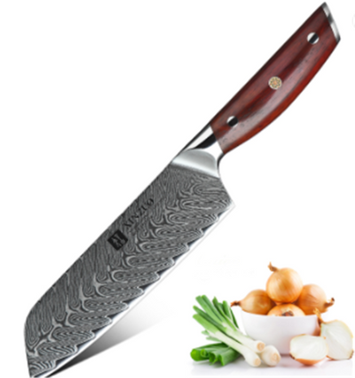 Damascus Steel Kitchen Knife 7 Inch Santoku Knife Damascus Knife - Statnmore-7861