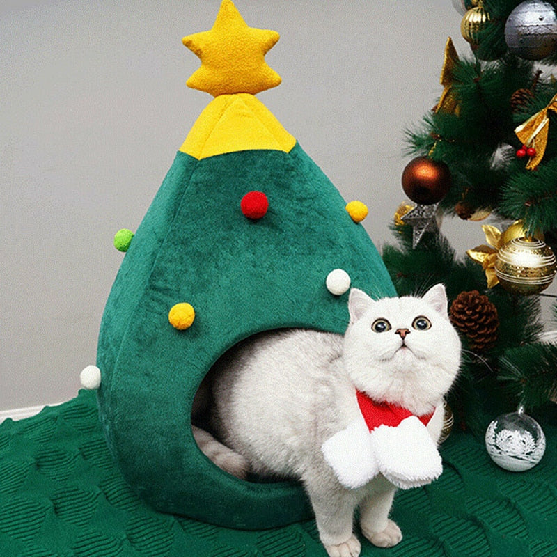 Christmas Cat House Cat Bed Comfort Cat Home Handmade Cat Toys - Statnmore-7861