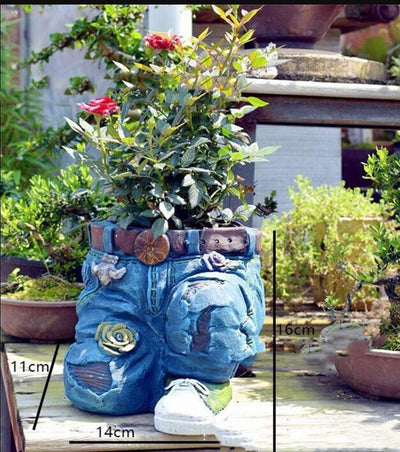 Garden Art Jeans Garden Decoration Flower Pot - Statnmore-7861