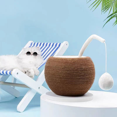 Coconut Tree Cat Scratching Board Toy Sisal Ball Wear-resistant Cat Scratcher Cat Scratching Post Cat Furniture Modern - Statnmore-7861