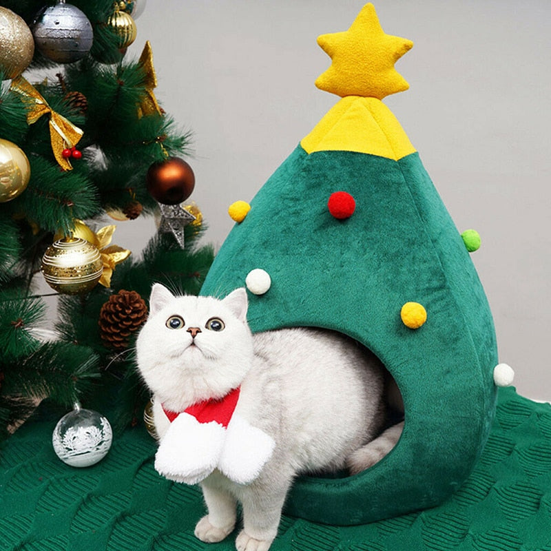 Christmas Cat House Cat Bed Comfort Cat Home Handmade Cat Toys - Statnmore-7861