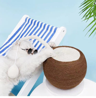 Coconut Tree Cat Scratching Board Toy Sisal Ball Wear-resistant Cat Scratcher Cat Scratching Post Cat Furniture Modern - Statnmore-7861