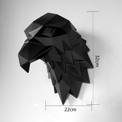 3D Wall Hanging Decoration Eagle Head Animal Figurines Living Room Wall Decor Decorative Sculpture Home Interior Decoration - Statnmore-7861