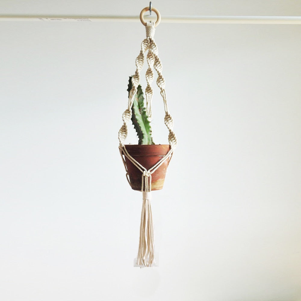 Plant hanger pot hanging for home garden macrame plant hanger for bacony pot hanging indoor Handmade - Statnmore-7861