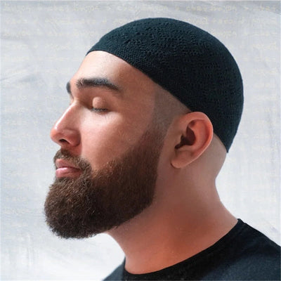 Gorro Beanie Hat Turkish Muslim Men Women Islamic Kufi Taqiya Takke Peci Skull Cap Prayer Saudi Arabia Black White Gray Knit - Statnmore-7861