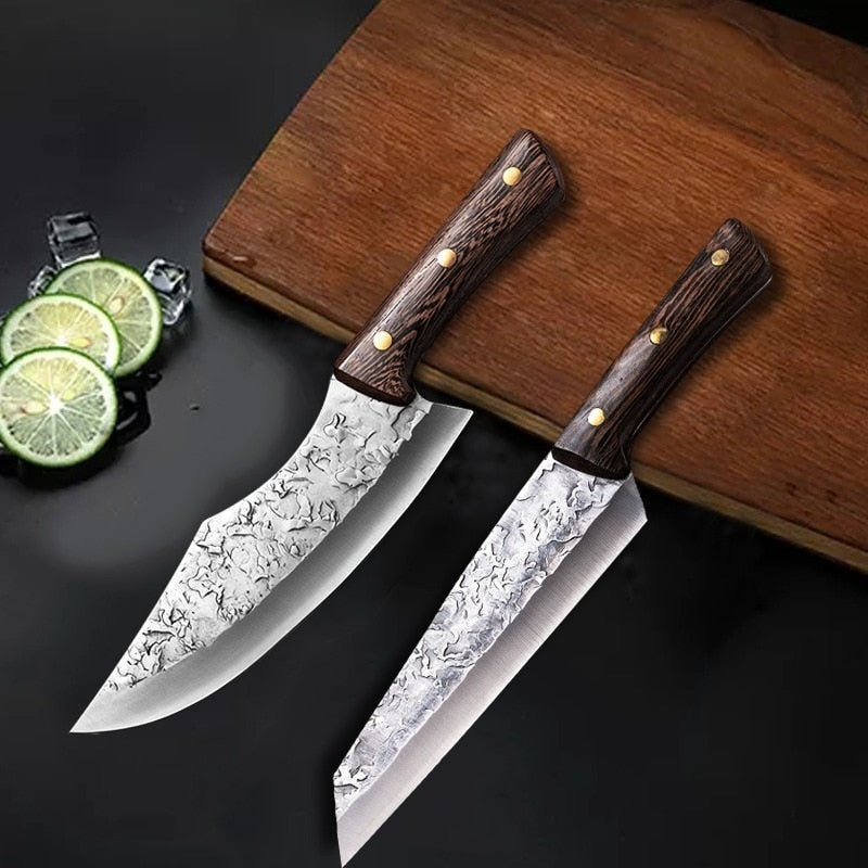 Forging Boning Knife Japanese Knife Handmade Steel Kitchen Boning Knives Chef Slicing Utility Santoku Butcher Cleaver Handmade Knives - Statnmore-7861
